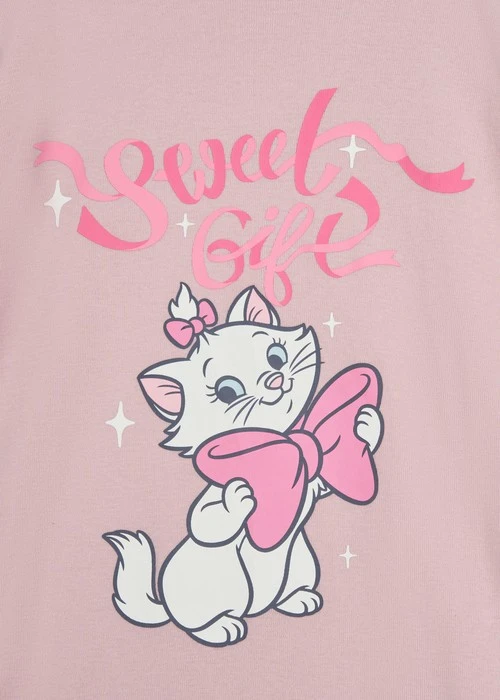 兒童連身_迪士尼貓狗系列．純棉長袖荷葉居家睡衣(芭蕾粉-Gift)