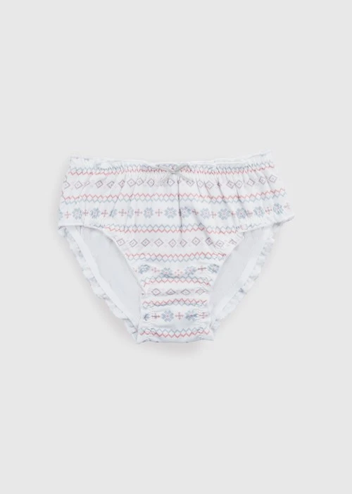 (3-Pack) Hygiene Series．Girls Ruffled Brief Panty(Snow Fairy Tale)