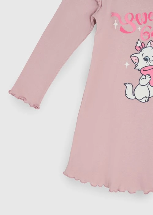 兒童連身_迪士尼貓狗系列．純棉長袖荷葉居家睡衣(芭蕾粉-Gift)