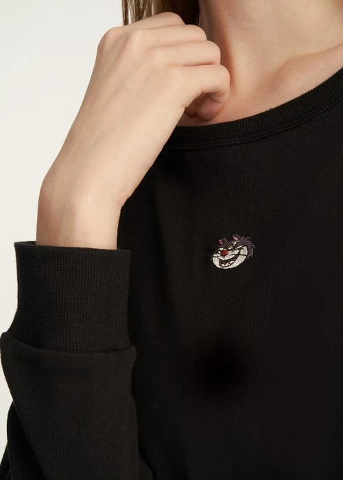 連身_迪士尼貓狗系列．純棉落肩居家長袖睡衣(芭蕾粉-瑪麗貓)