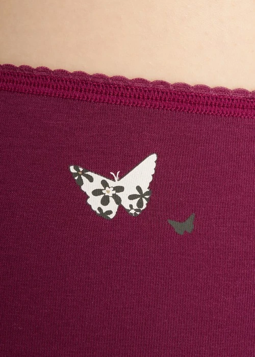 XXL 花開好運．花邊高腰三角內褲(釉瓷藍-煙花)