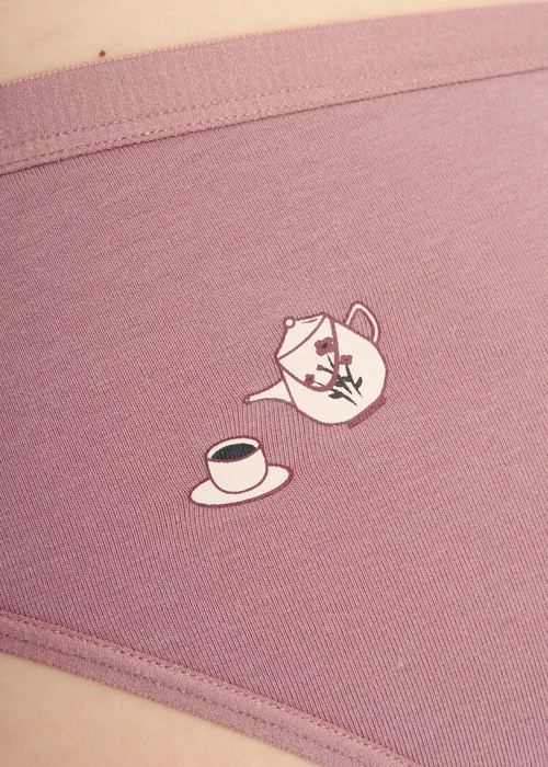 Make a Wish．Mid Rise Cotton Brief Panty(Blue Shadow)