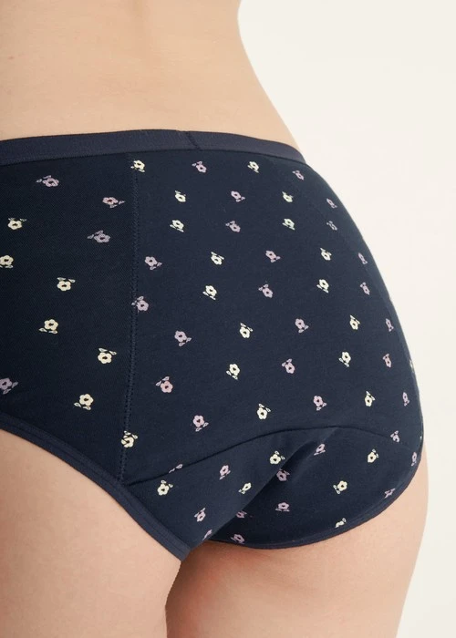 Blessing．中腰生理褲(釉瓷藍-小福花雨)