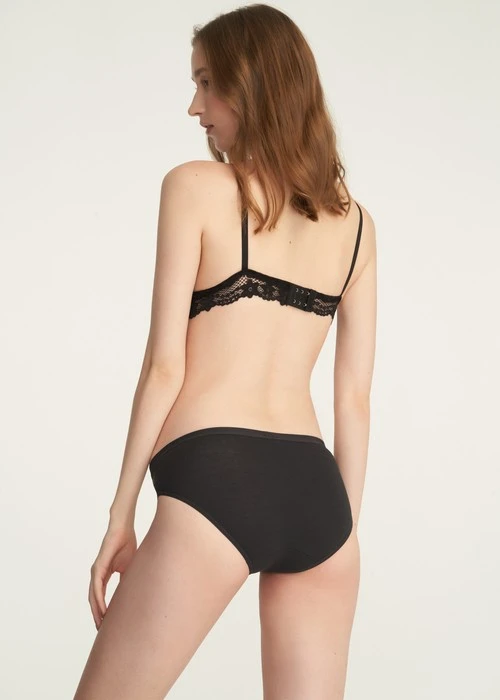 Classic．Low Rise Cotton Brief Panty(Black)