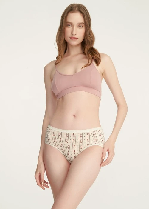 Make a Wish．Mid Rise Cotton Brief Panty(Total Eclipse)