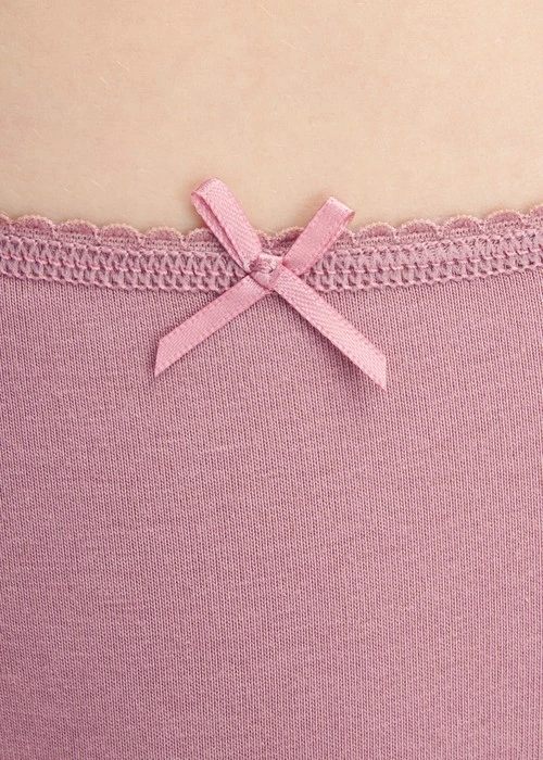 經典純色．花邊中腰三角內褲（復古玫瑰）