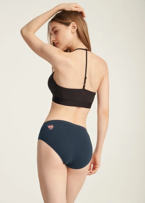 Make a Wish．Mid Rise Cotton Brief Panty(Total Eclipse)