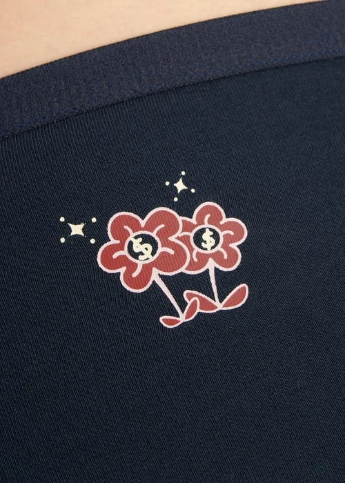 Make a Wish．Mid Rise Cotton Brief Panty(Total Eclipse)