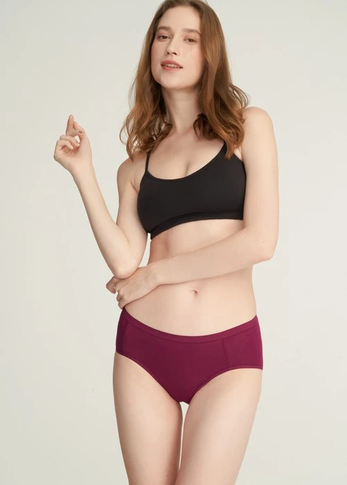 Make a Wish．Mid Rise Cotton Brief Panty(Total Eclipse)