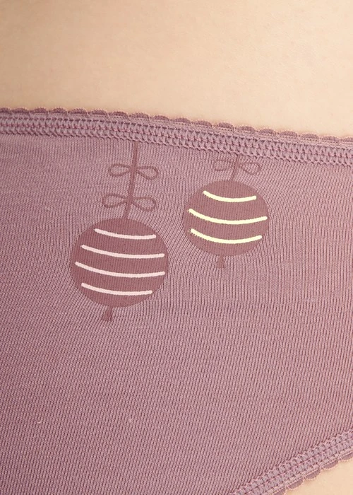 Make a Wish．Mid Rise Cotton Picot Elastic Brief Panty(Tiny Blessing Flowers)