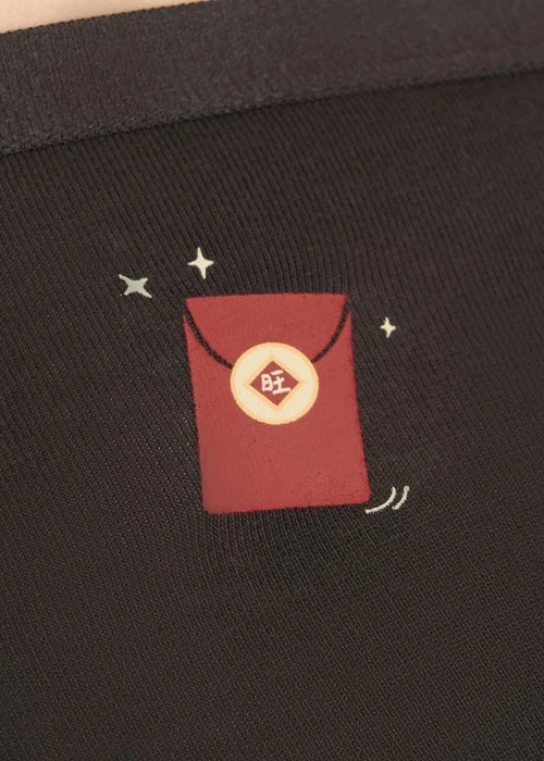 花開好運．高腰三角內褲(釉瓷藍-有錢花)