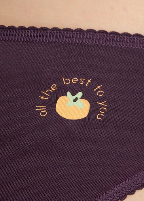 心願．花邊低腰三角內褲（黑栗紫-柿柿如意）