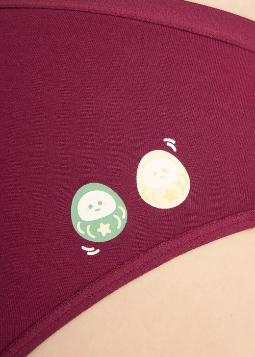 Make a Wish．Mid Rise Cotton Brief Panty（Blessing Red）