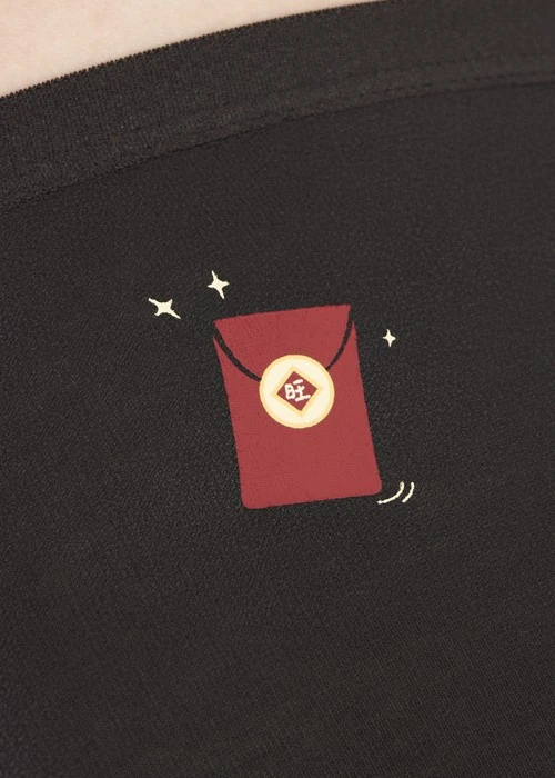 Make a Wish．Mid Rise Cotton Brief Panty(Total Eclipse)