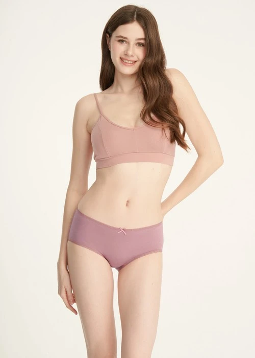 XXL 花開好運．花邊高腰三角內褲(釉瓷藍-煙花)