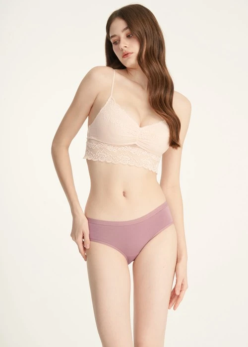 Make a Wish．Mid Rise Cotton Brief Panty(Blue Shadow)