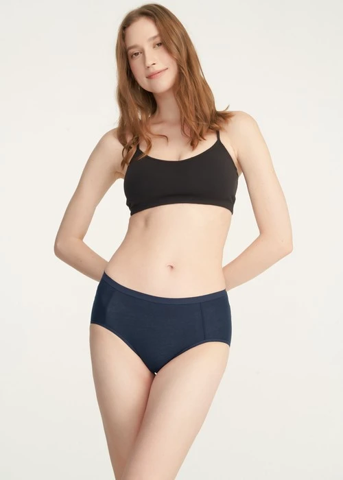 XXL 花開好運．高腰三角內褲(釉瓷藍-有錢花)