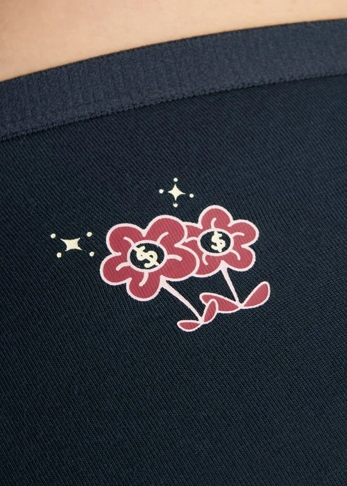 XXL 花開好運．高腰三角內褲（釉瓷藍-有錢花）