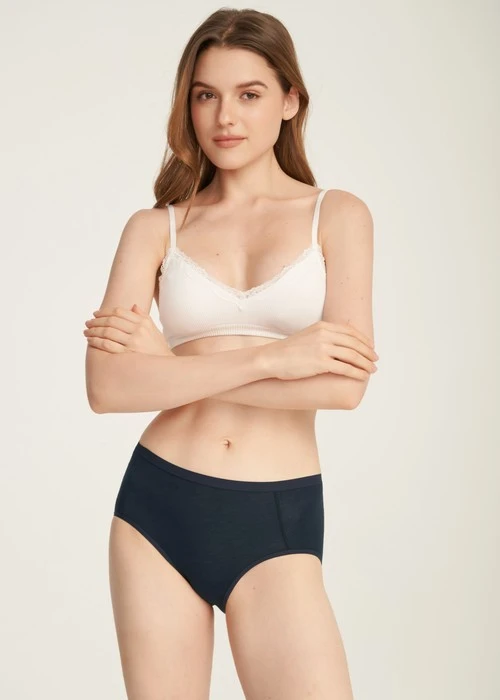 XXL 花開好運．高腰三角內褲(釉瓷藍-有錢花)