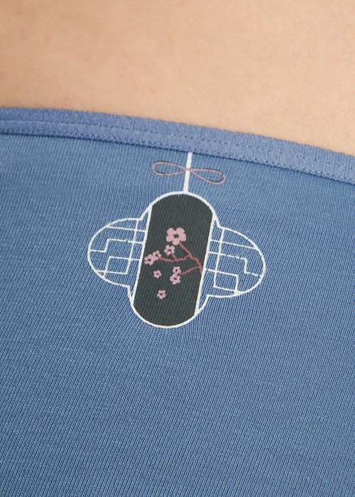 心願．細邊中腰三角內褲（幻藍-藍花窗）