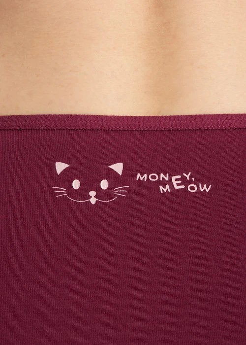 XXL 花開好運．細邊高腰三角內褲（好運紅-MONEY,MEOW）