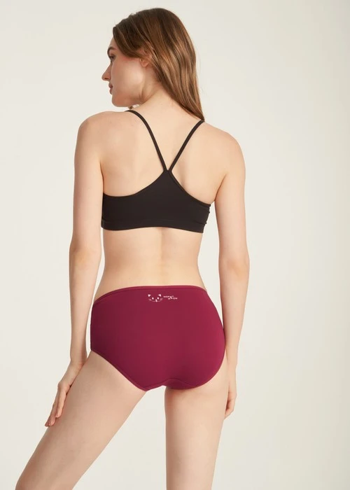 花開好運．細邊高腰三角內褲(黑栗紫-節節高升)