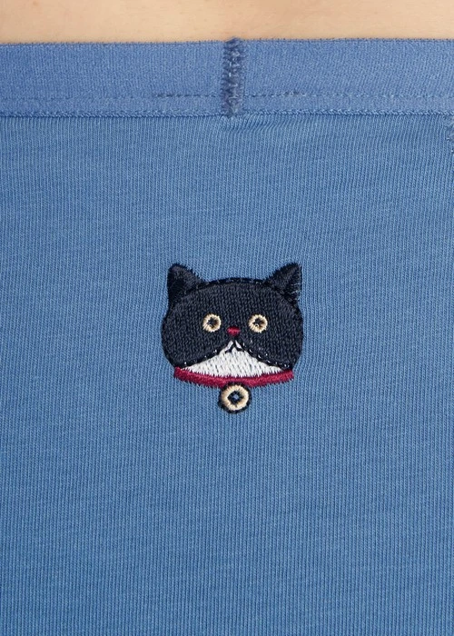 XXL Blessing．高腰生理褲(釉瓷藍-小福花雨)