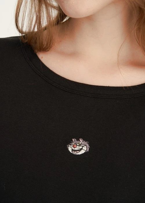 連身_迪士尼貓狗系列．純棉落肩居家長袖睡衣（黑色-魯斯佛）