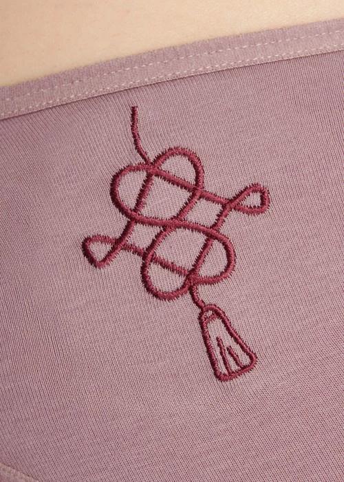 心願．細邊低腰三角內褲（復古玫瑰-刺繡中國結）