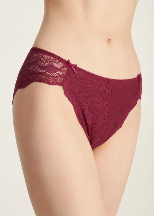 經典純色．訂製高衩中腰三角內褲(好運紅)