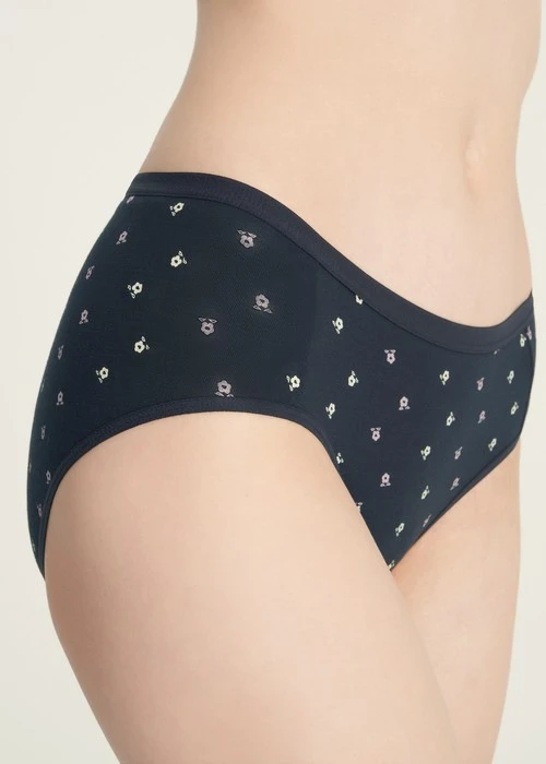 Make a Wish．Mid Rise Cotton Brief Panty（Tiny Blessing Flowers）