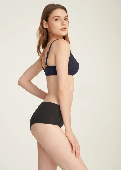 Classic．Mid Rise Cotton Shortie Panty(Black)