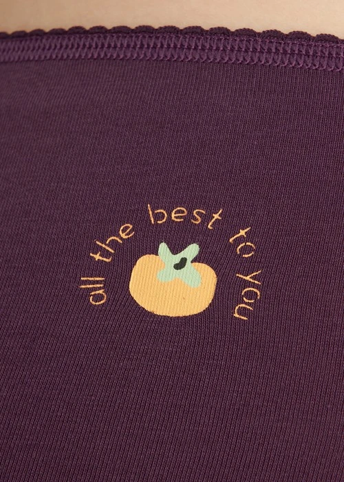 Make a Wish．Mid Rise Cotton Picot Elastic Brief Panty(Tiny Blessing Flowers)