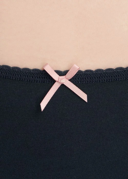 XXL 花開好運．花邊高腰三角內褲(釉瓷藍-煙花)