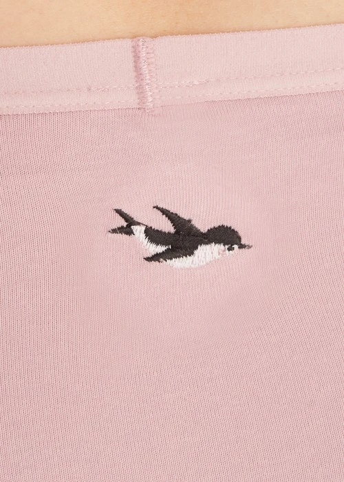 XXL 抗菌系列．超高腰三角內褲（蜜桃粉-刺繡燕子）