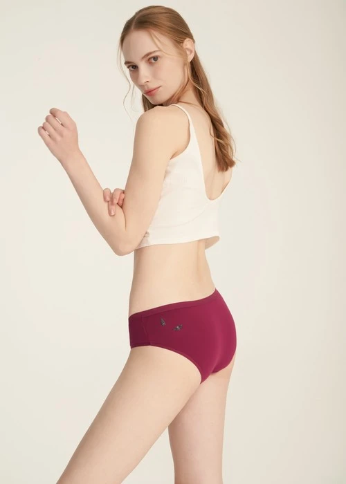 Hygiene Series．Mid Rise Cotton Brief Panty（Blessing Red）