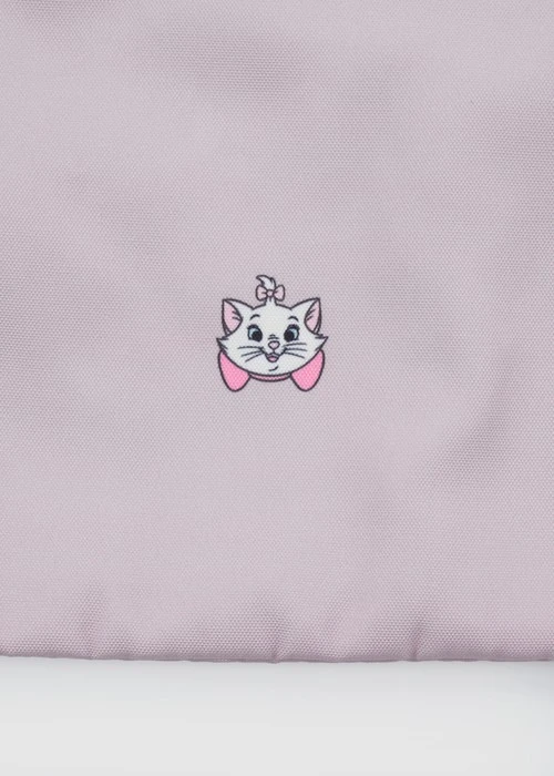 迪士尼貓狗系列．抽繩包袋(灰粉-瑪莉貓)