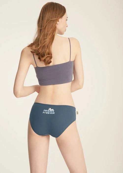 史努比系列．細邊中腰三角內褲（獵戶藍-好朋友）