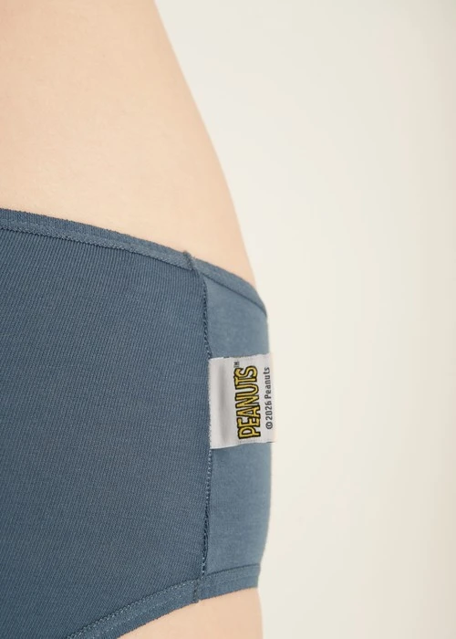 史努比系列．細邊中腰三角內褲(淺麻灰-腳踏車)