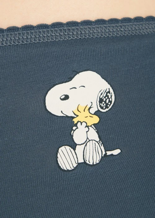 史努比系列．花邊高腰三角內褲（獵戶藍-擁抱）