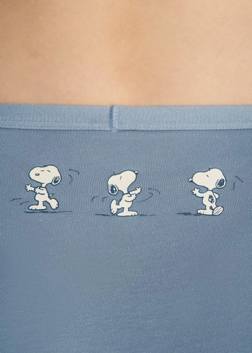 XXL SNOOPY  Series．Mid Rise Cotton Brief Panty（Ashley Blue）