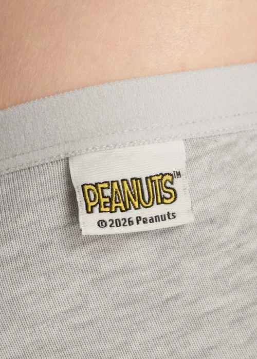 史努比系列．高腰生理褲(淺麻灰-暈倒)