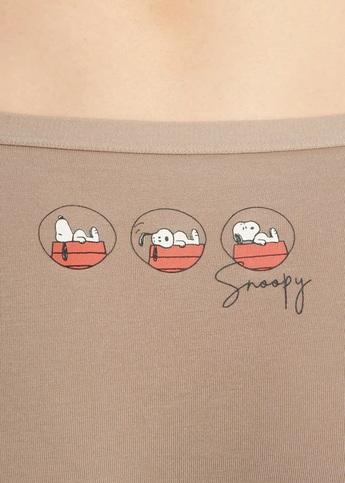 XXL SNOOPY  Series．Mid Rise Cotton Brief Panty(Heather Gray)