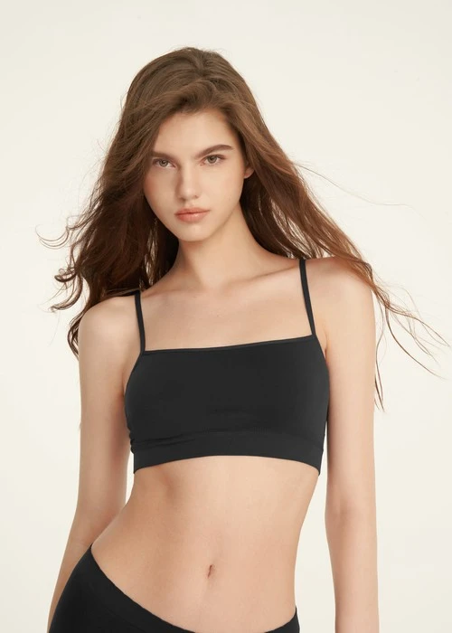 無縫系列．一片杯無縫平口短版Bra top(香料紫)