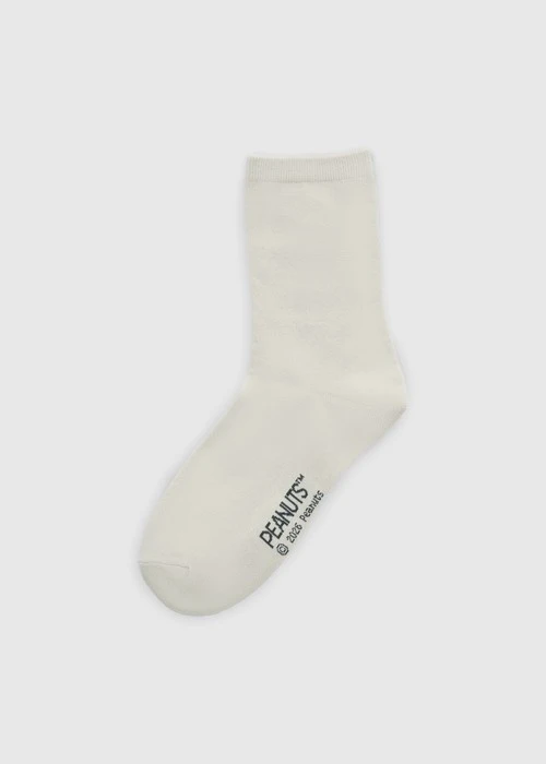 史努比系列．刺繡中筒襪(深灰-刺繡歐拉夫)