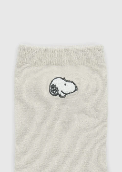 史努比系列．刺繡中筒襪(深灰-刺繡歐拉夫)