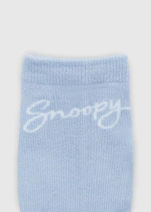兒童_史努比系列．緹花中筒襪(淺藍-SNOOPY 微笑)