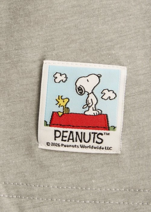 下身_史努比系列．緊帶寬鬆短褲（淺麻灰）