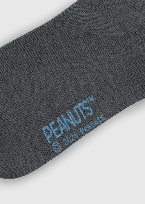 史努比系列．刺繡中筒襪(深灰-刺繡歐拉夫)