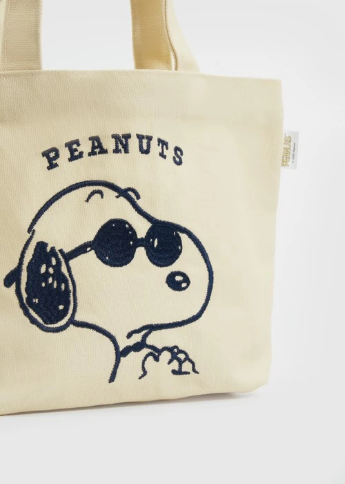 史努比系列．手提袋（米-刺繡墨鏡）